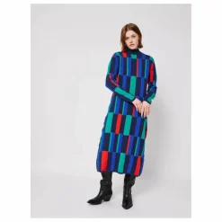 Best Bobo Choses Robe Géométrique Jacquard Coton Bio - Collection Femme | Bleu