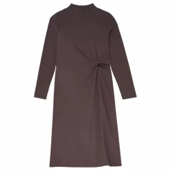 Best SMALLABLE BASICS Robe Longue Nouée Femme Coton Organique | Gris anthracite