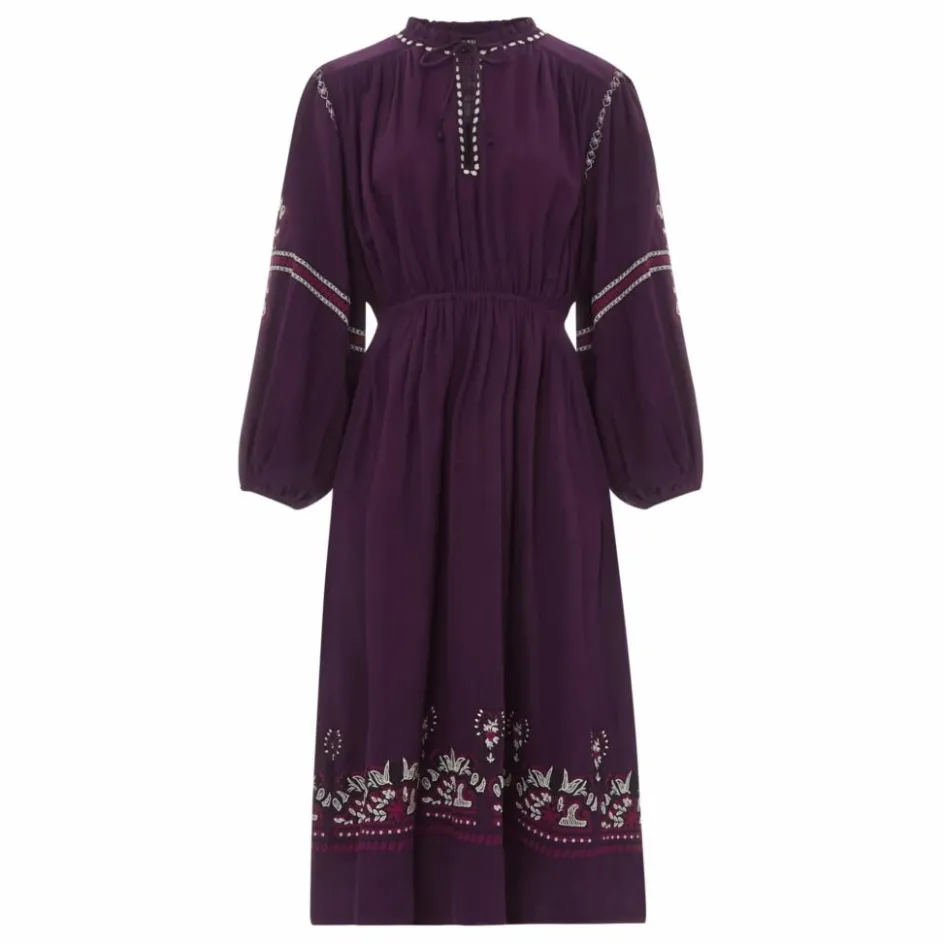 Alma Deia Robe Midi Brodée gaze de coton bio ||Femme Robes, Combinaisons