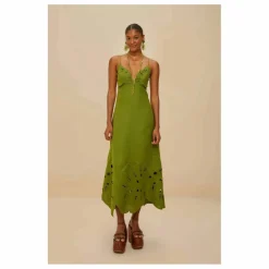 Farm Rio Robe Monstera Brodée Lin ||Femme Robes, Combinaisons