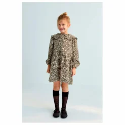 the new society Robe Nelia Léopard Double Gaze de Coton ||Enfant Robes, Combinaisons|Robes, Combinaisons