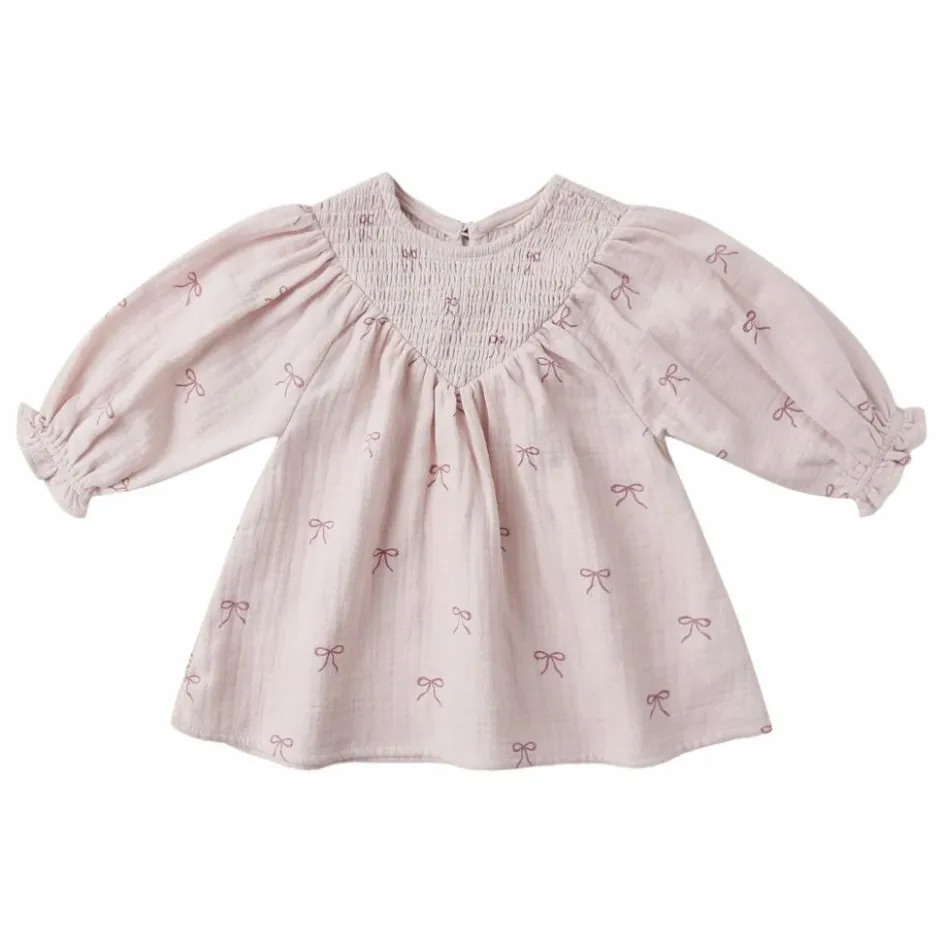 Sale Quincy Mae Robe Nœuds Gaze de Coton Bio | Lilas tLilas