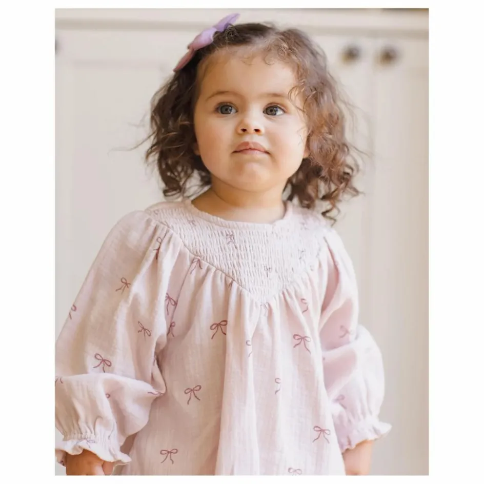 Sale Quincy Mae Robe Nœuds Gaze de Coton Bio | Lilas tLilas