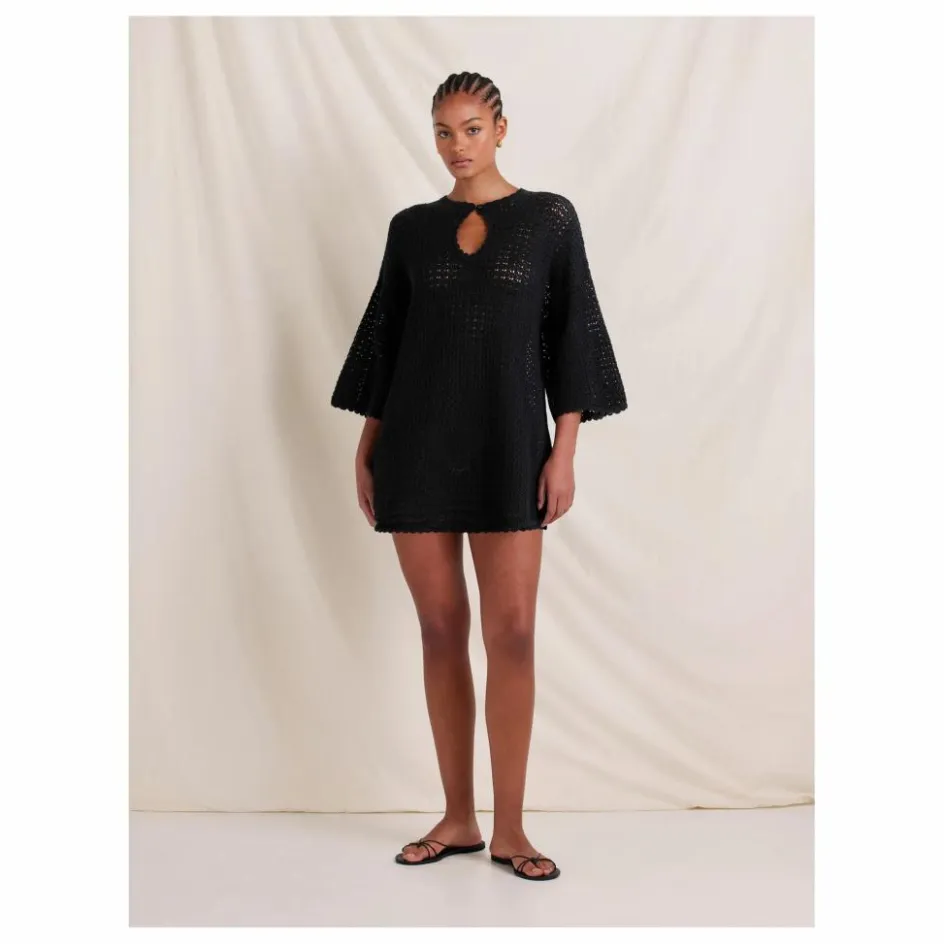 New Peony Robe Pointelle Coton Bio | Noir