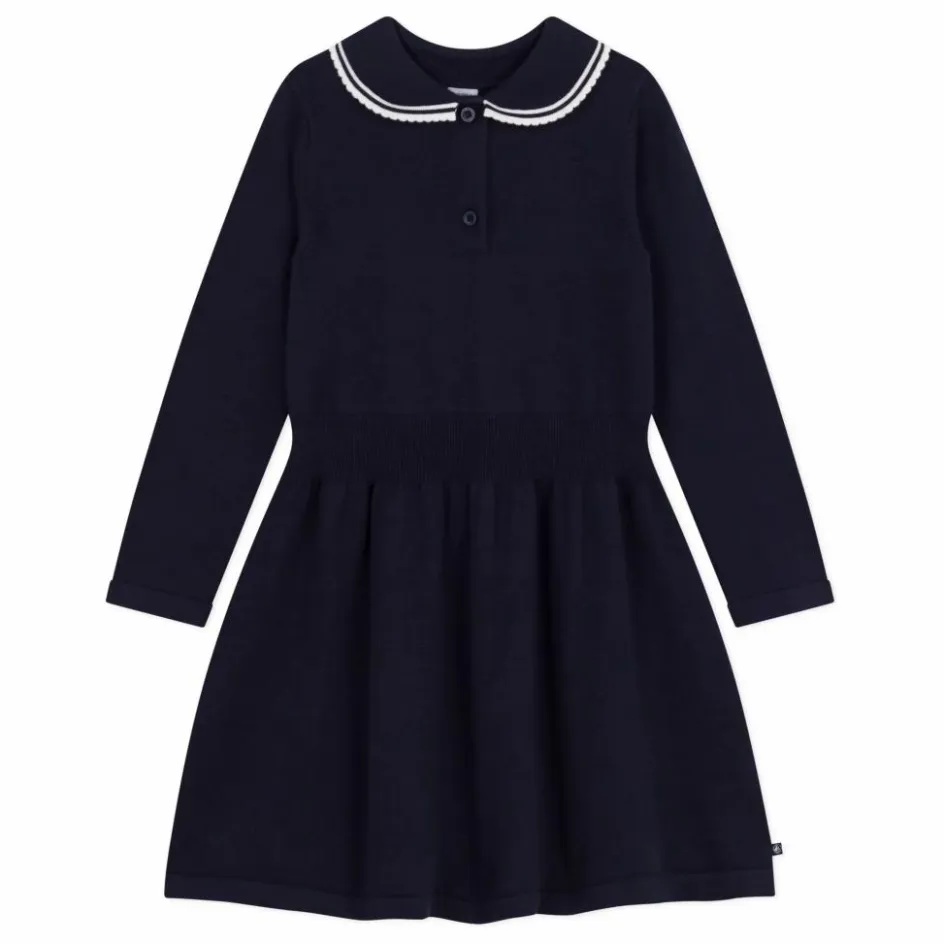 Enfant Petit Bateau Robes, Combinaisons*Robe Pull Col Claudine Coton Bio |