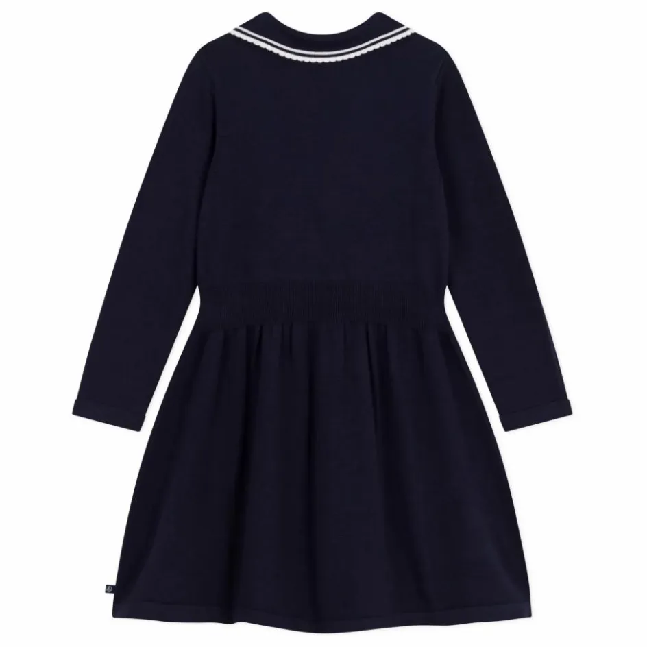 Enfant Petit Bateau Robes, Combinaisons*Robe Pull Col Claudine Coton Bio |