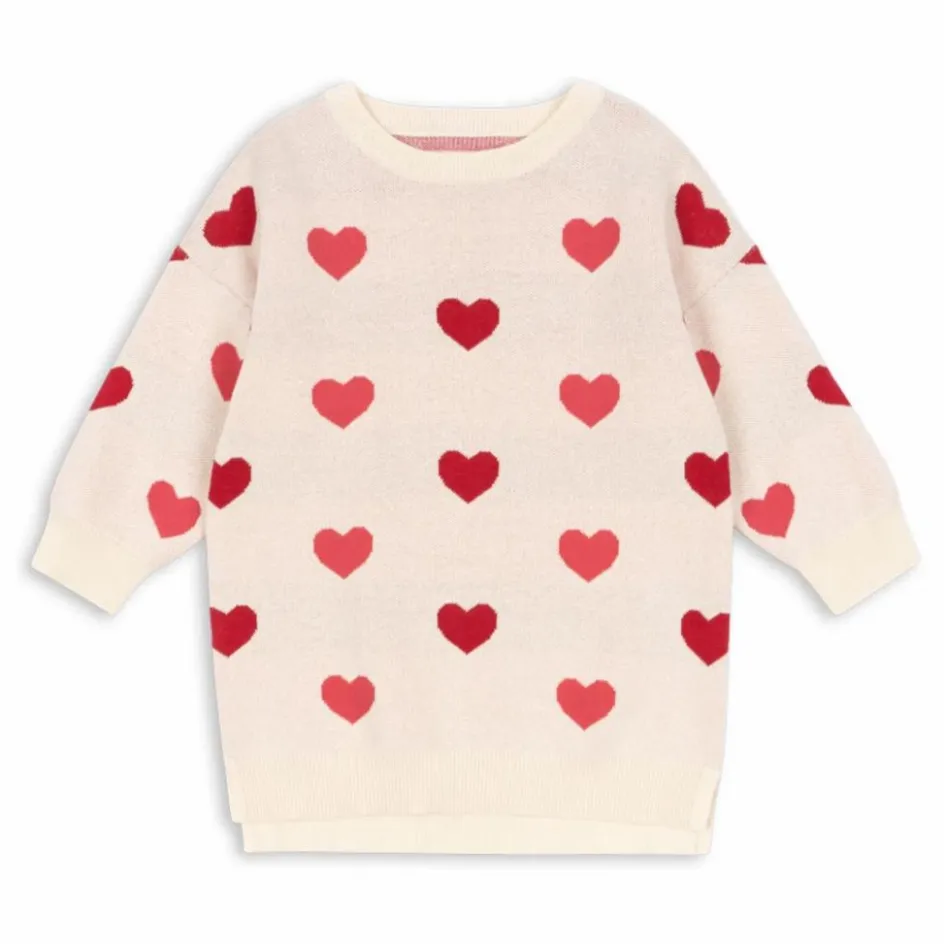 Konges Sløjd Robe Pull Lapis Cœurs Coton Bio ||Enfant Robes, Combinaisons|Robes