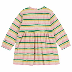 Clearance Bobo Choses Robe Rayée Côtelée Coton Bio | Ecru