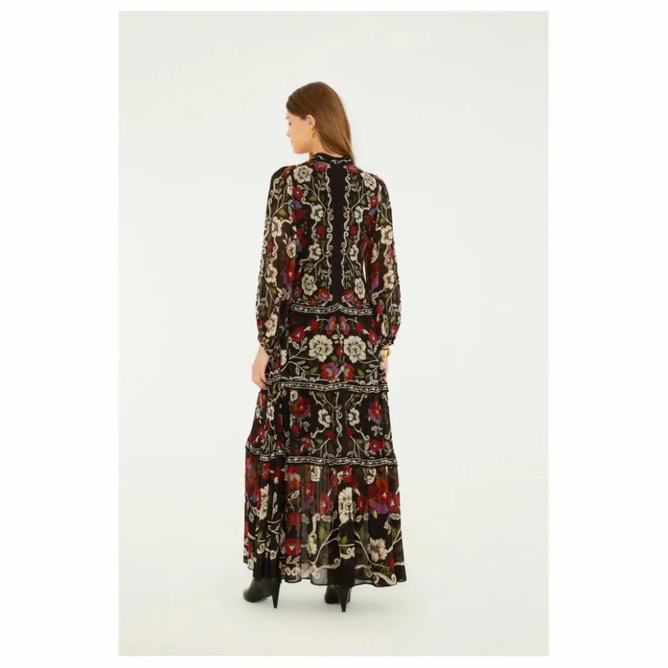 Farm Rio Robe Rococo Flowers | Noir