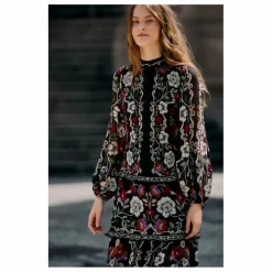 Farm Rio Robe Rococo Flowers | Noir