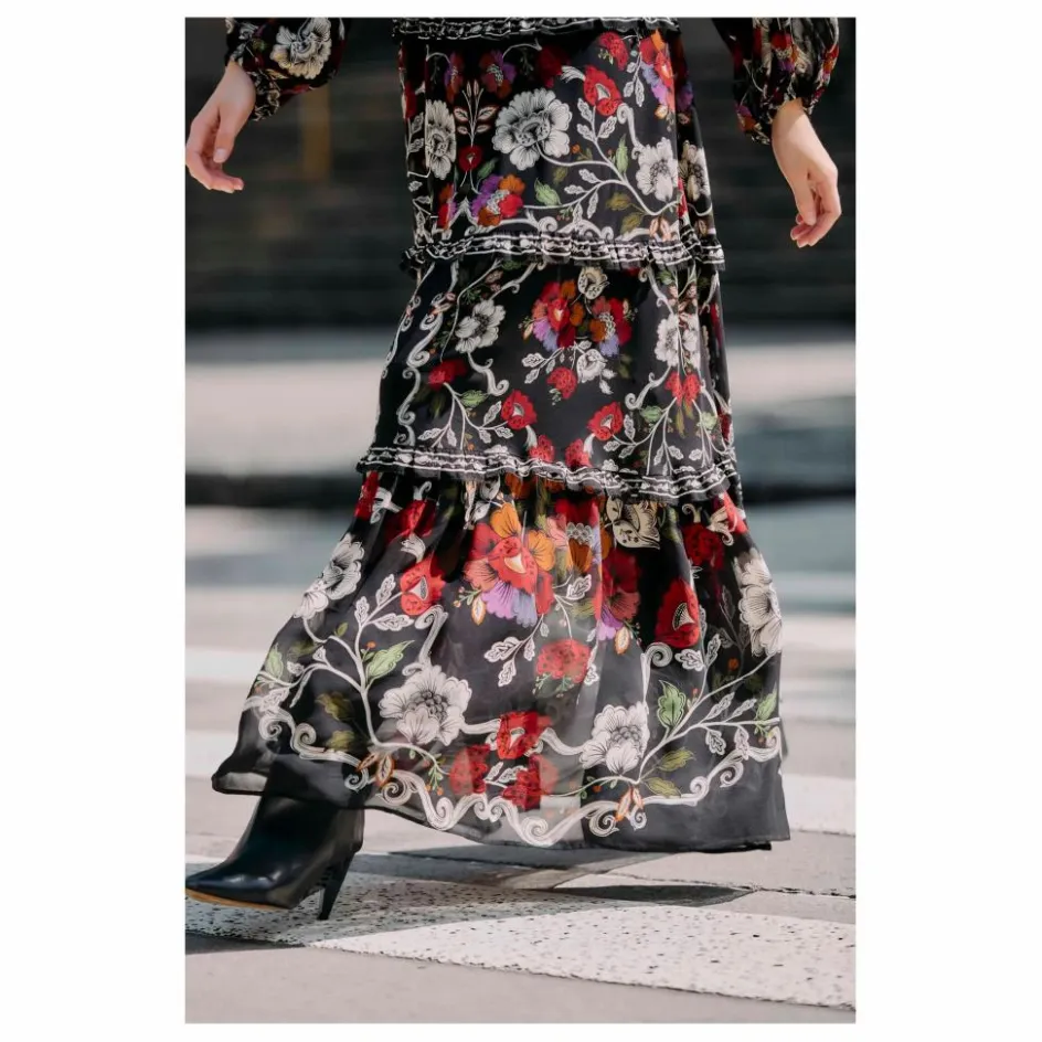 Farm Rio Robe Rococo Flowers | Noir