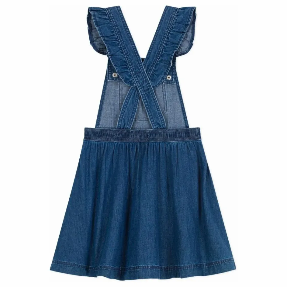 Petit Bateau Robe Salopette Denim Coton Bio ||Enfant Robes, Combinaisons