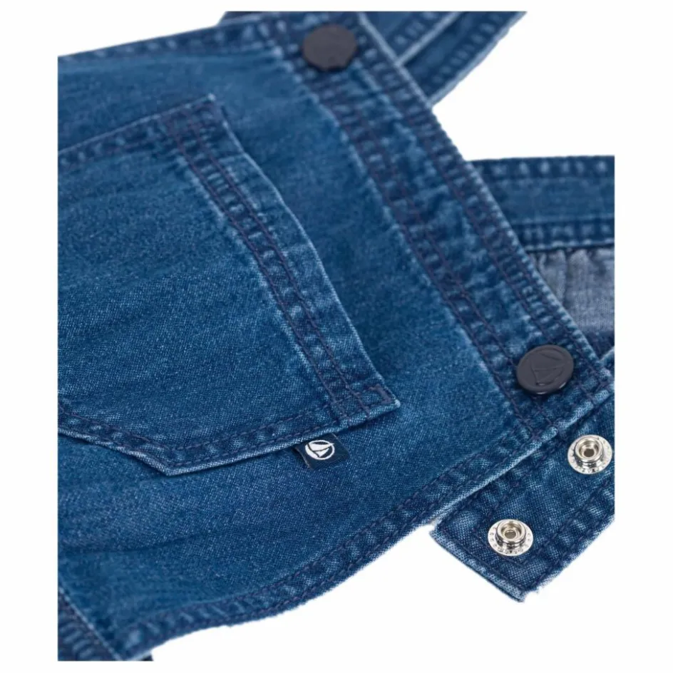 Petit Bateau Robe Salopette Denim Coton Bio ||Enfant Robes, Combinaisons