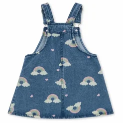 Enfant Konges Sløjd Robes, Combinaisons|Robes*Robe Salopette en Jean Magot Arc en Ciel Coton Bio |