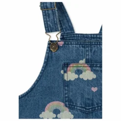 Enfant Konges Sløjd Robes, Combinaisons|Robes*Robe Salopette en Jean Magot Arc en Ciel Coton Bio |