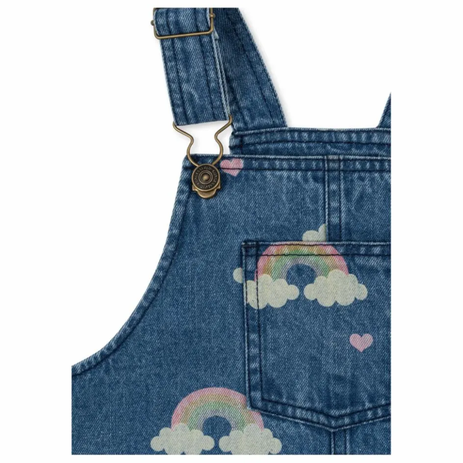 Enfant Konges Sløjd Robes, Combinaisons|Robes*Robe Salopette en Jean Magot Arc en Ciel Coton Bio |