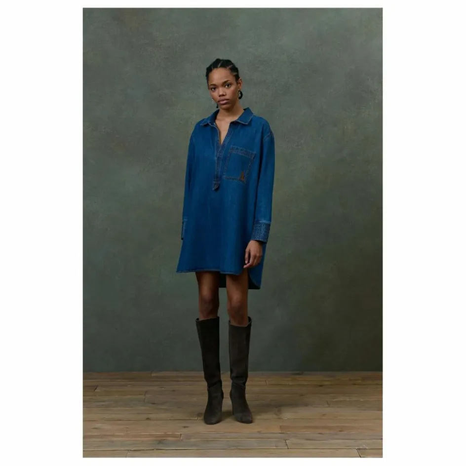 Sale Louise Misha Robe Siana Denim - Collection Femme | Bleu