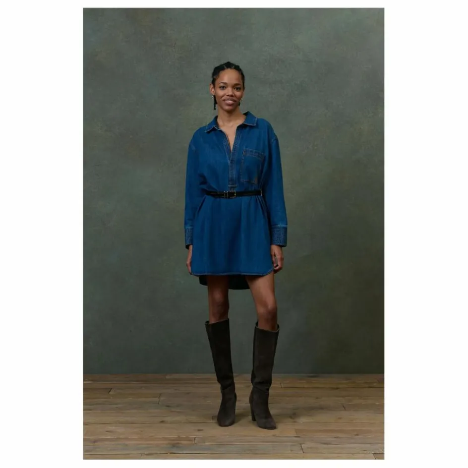 Sale Louise Misha Robe Siana Denim - Collection Femme | Bleu