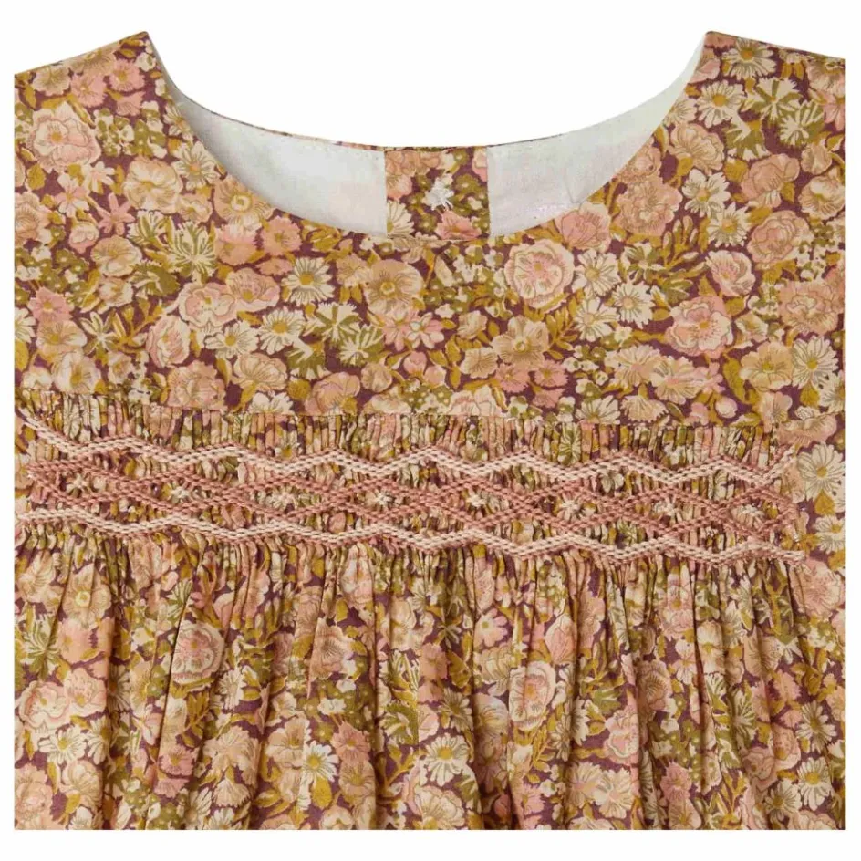 Best Bonpoint Robe Smockée Felicie Liberty Coton Bio | Mauve
