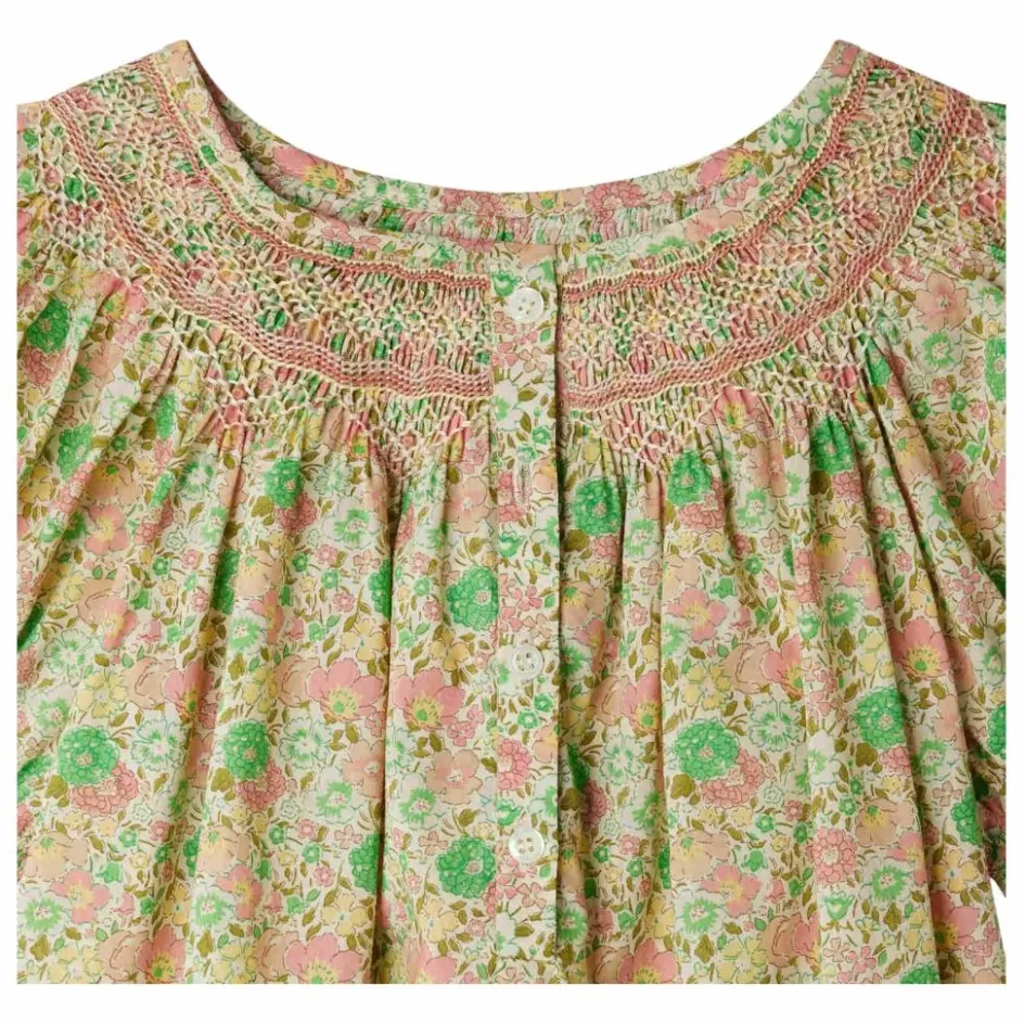 Enfant Bonpoint Robes, Combinaisons*Robe Smockée Jarah Liberty Coton Bio |