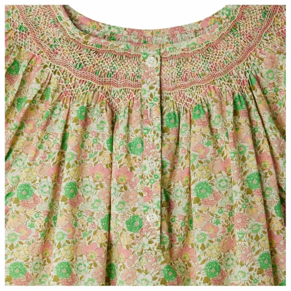 Enfant Bonpoint Robes, Combinaisons*Robe Smockée Jarah Liberty Coton Bio |