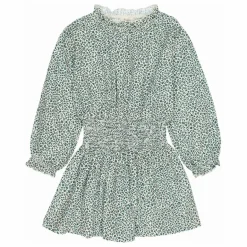 Búho Robe Smockée Volants | Vert Cèdre