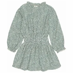 Búho Robe Smockée Volants | Vert Cèdre