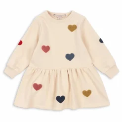 Outlet Konges Sløjd Robe Sweat Lou Cœurs Coton Bio | Rose pêche