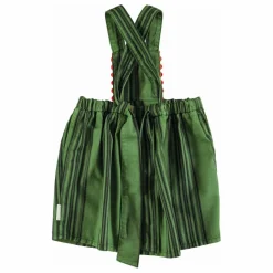 Discount Piupiuchick Robe Tablier Rayée Coton Bio | Vert