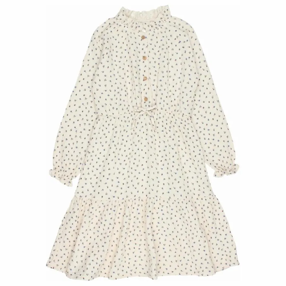 Sale Búho Robe Volants Gaze de Coton Bio | Ivoire