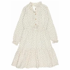 Sale Búho Robe Volants Gaze de Coton Bio | Ivoire
