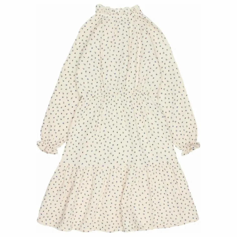 Sale Búho Robe Volants Gaze de Coton Bio | Ivoire