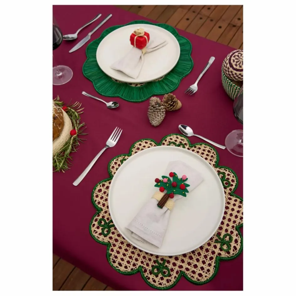 Hot Coro Cora Rond de serviette Cadeau de Noël | Vert