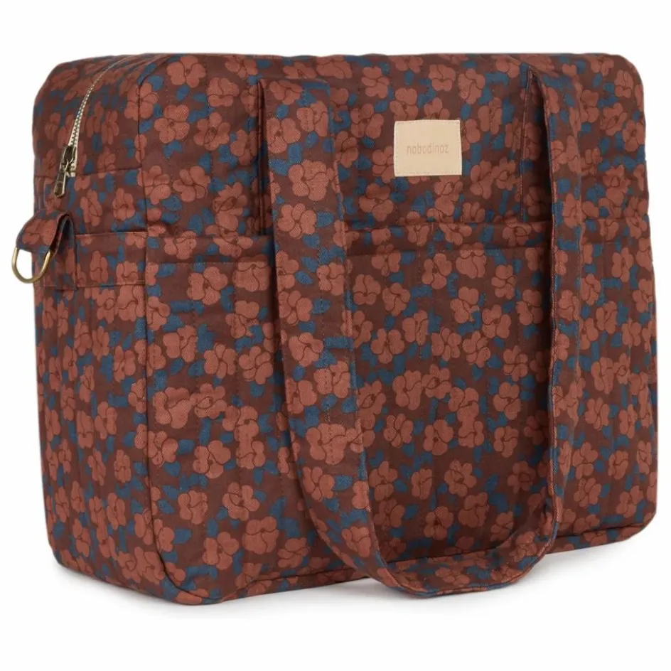 Nobodinoz Sac à langer imperméable Hyde Park Maroon Poppies || Sacs À Langer|Puériculture