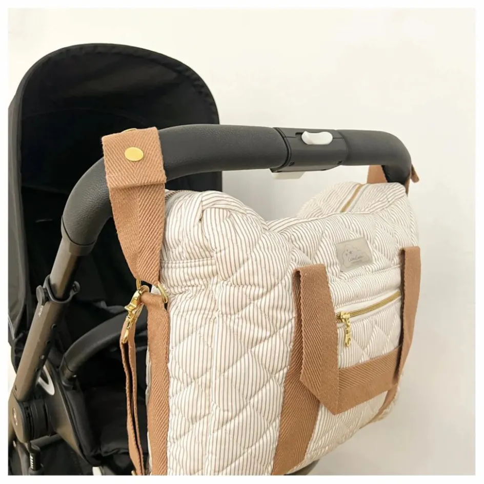 Clearance Cam Cam Sac à langer matelassé Stripes | Camel
