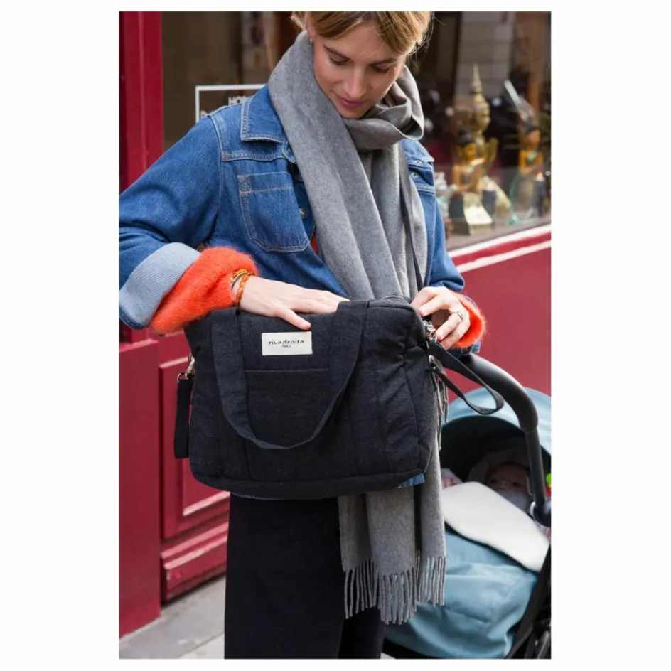 Outlet rivedroite Sac à langer Mini Darcy en coton recyclé | Noir