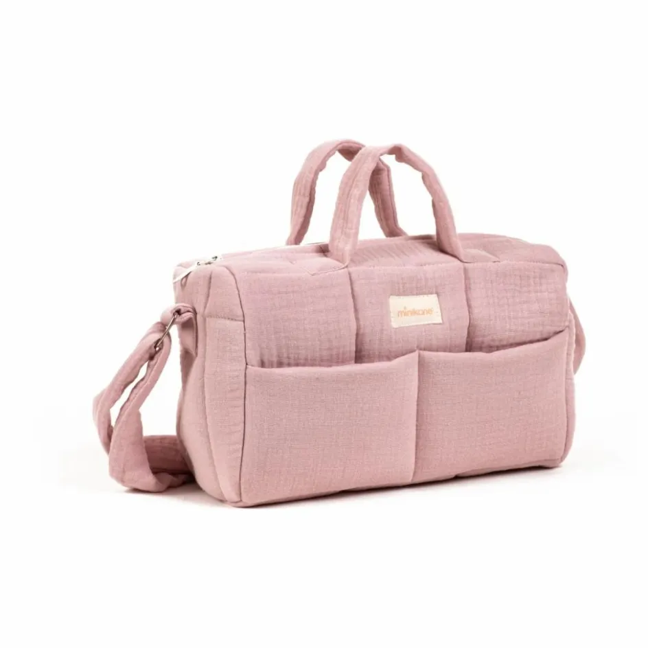 Minikane Sac à langer pour poupée gaze de coton | Rose