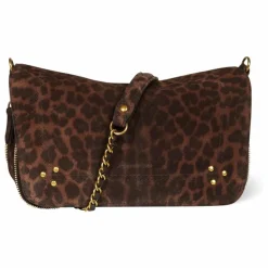New Jérôme Dreyfuss Sac Bobi S Croûte Velours Léopard | Marron