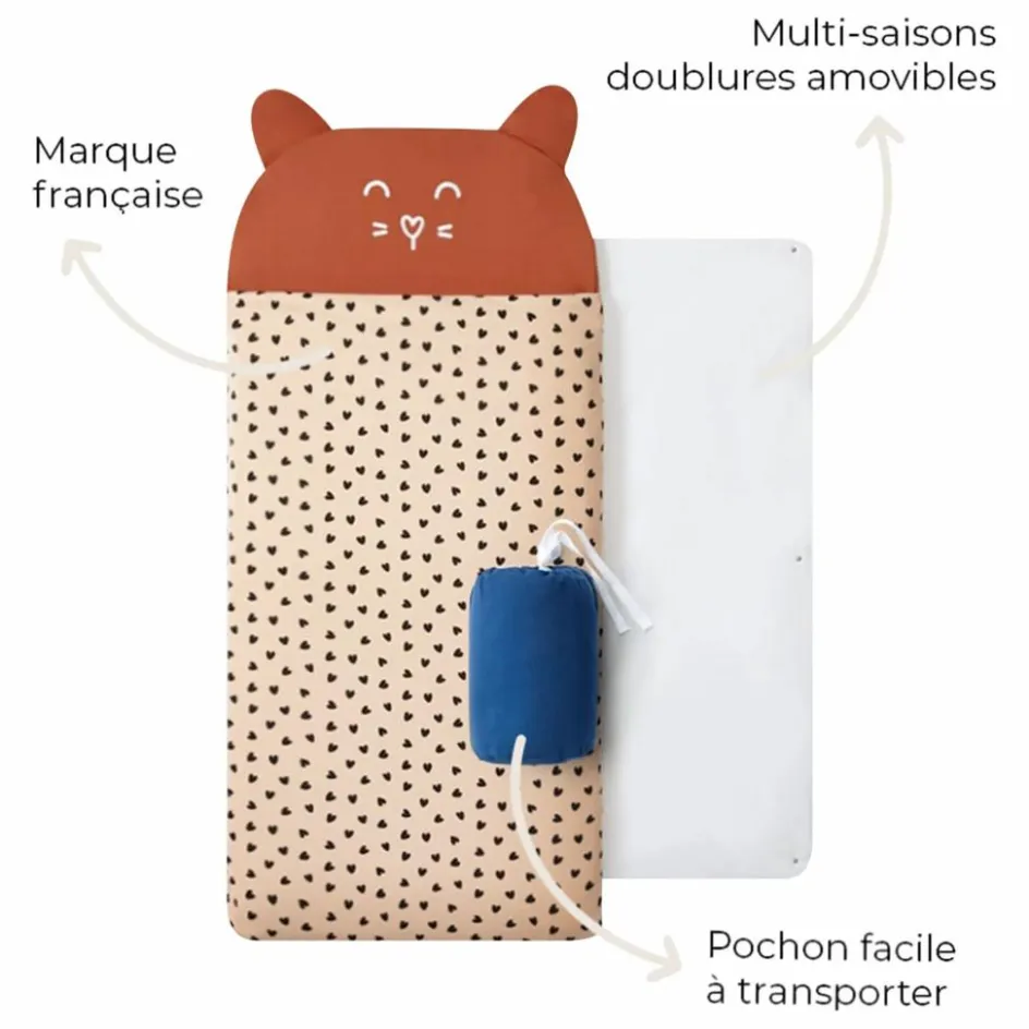 Enfant Les Petites Billes Linge De Lit Enfant*Sac de couchage multi-saison Léopard |