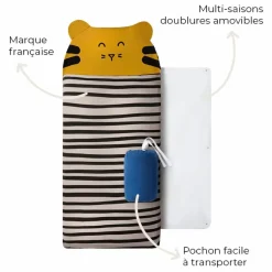 Les Petites Billes Sac de couchage multi-saison Tigre | Camel