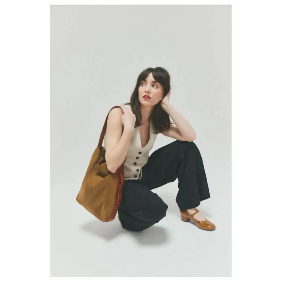 Femme herbert frère soeur Cabas*Sac Le Enzo Cran Velours |