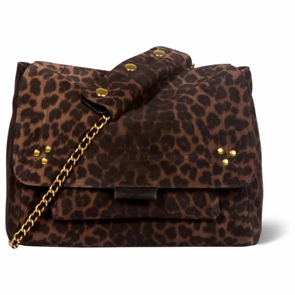 Femme Jérôme Dreyfuss Sacs À Main*Sac Lulu M Croûte Velours Léopard |