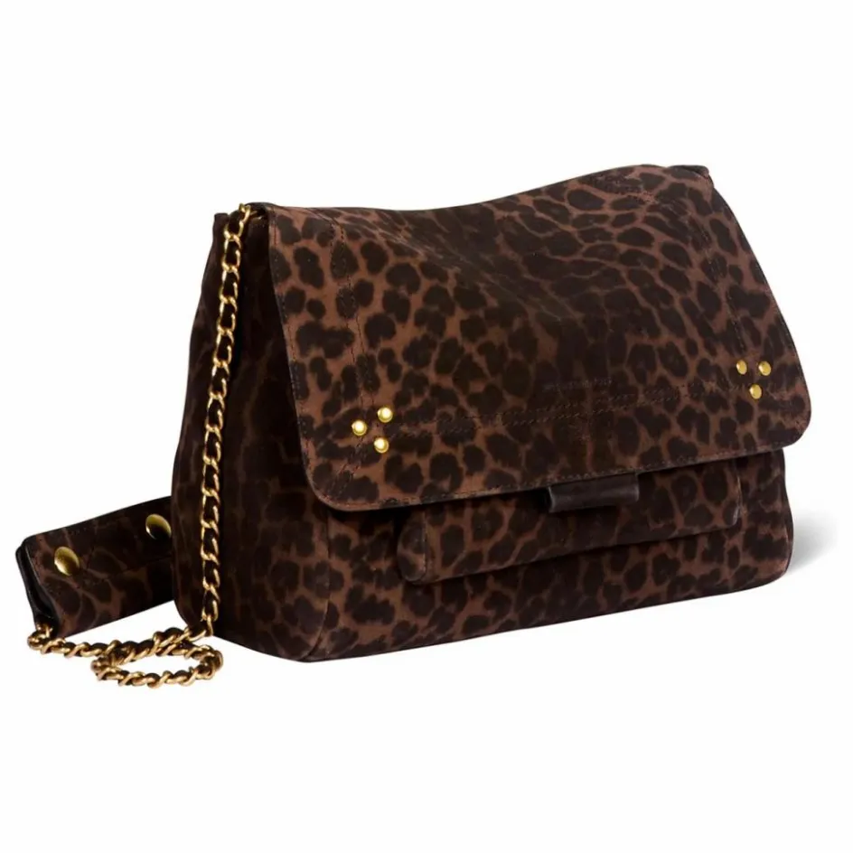 Femme Jérôme Dreyfuss Sacs À Main*Sac Lulu M Croûte Velours Léopard |