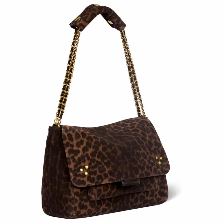 Femme Jérôme Dreyfuss Sacs À Main*Sac Lulu M Croûte Velours Léopard |