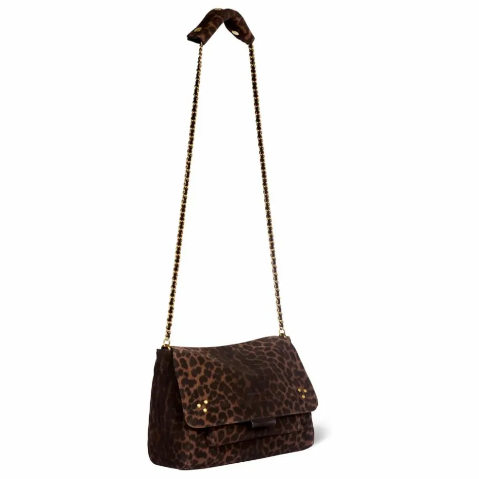 Femme Jérôme Dreyfuss Sacs À Main*Sac Lulu M Croûte Velours Léopard |