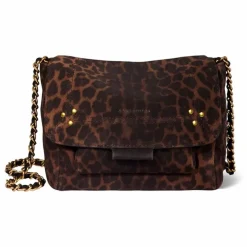 New Jérôme Dreyfuss Sac Lulu S Croûte Velours Léopard | Marron