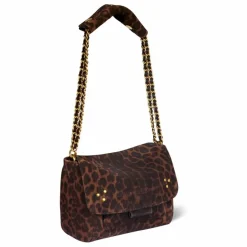 New Jérôme Dreyfuss Sac Lulu S Croûte Velours Léopard | Marron