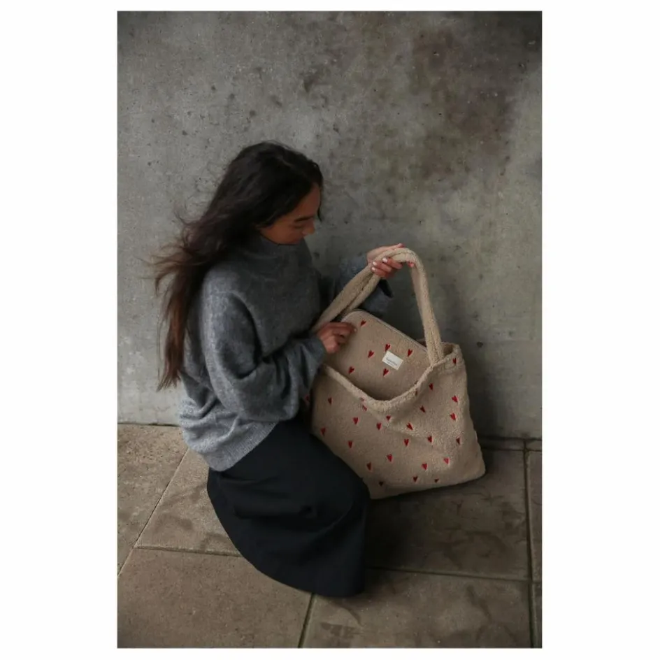 Online Studio Noos Sac mom-bag Hearts | Ecru