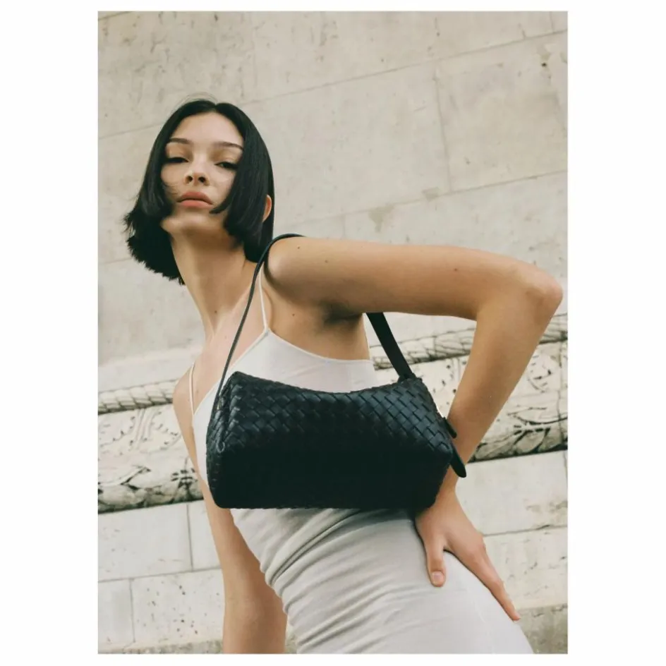 Clearance Elleme Sac Trousse Cuir Tressé | Noir
