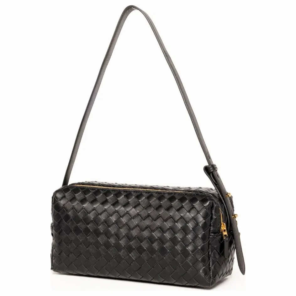 Clearance Elleme Sac Trousse Cuir Tressé | Noir